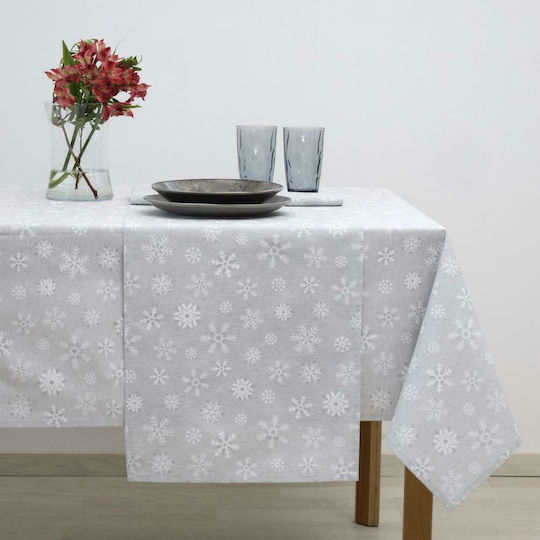 Dimeco 8590 Christmas Tablecloth Fabric Gray L180xW135cm.
