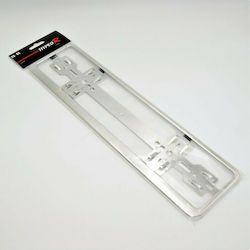 Car License Plate Frame Plastic 54 x 13cm Chromium 1pcs
