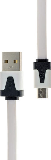 Flat USB 2.0 to micro USB Cable Λευκό 1m (1018.625)