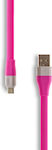 Flat USB 2.0 to micro USB Cable Φούξια 1.2m (1018.025)