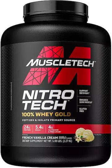 MuscleTech Nitro Tech 100% Whey Gold Protein Whey Gluten Free with Flavor French Vanilla Cream 2.27kg