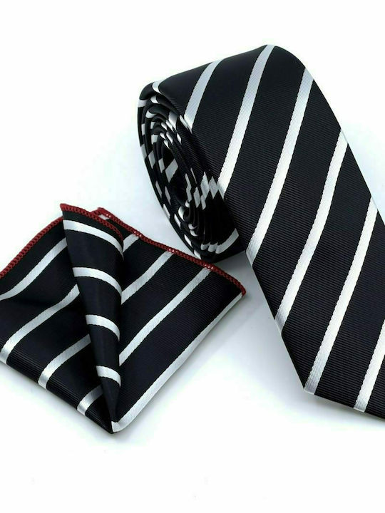 Legend Accessories Men's Tie Set Synthetic Printed In Black Colour