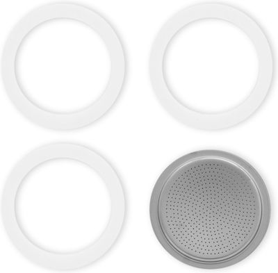 Bialetti Coffee Maker Accessories Coffee Maker Replacement Filter & 3 Flanges for 2 Portions 4pcs