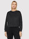 Gekürzt Damen Sweatshirt Schwarz