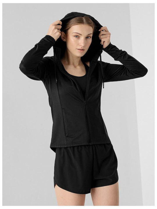 4F Women's Hooded Cardigan Black