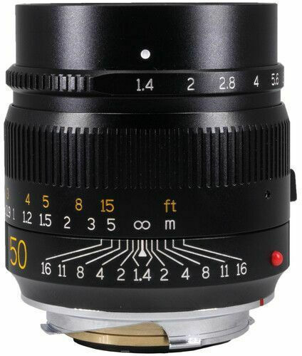 TTArtisan Full Frame Camera Lens 50mm f/1.4 ASPH Fixed for Leica M Mount Black