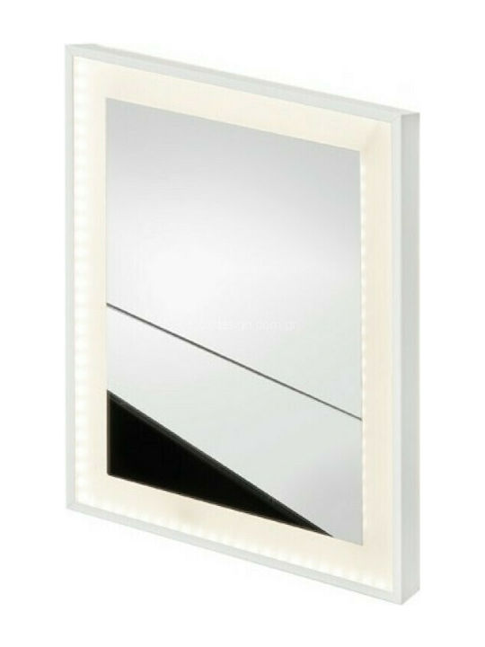 Karag Ld-cs Rectangular Bathroom Mirror Led made of Stainless Steel 50x70cm Gray