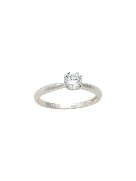 18K White gold ring with cubic zirconia DT3