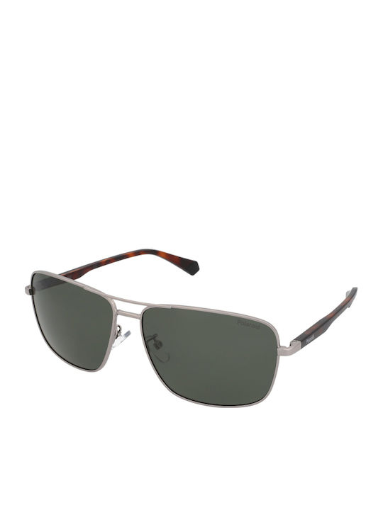 Polaroid Herren Sonnenbrille mit Silber Gestell und Grün Polarisiert Linse PLD2119/G/S 6LB/UC