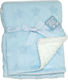 Soft Touch Decke Wickeltücher für Kinderzimmer Sternchen Samt Hellblau 75x100cm