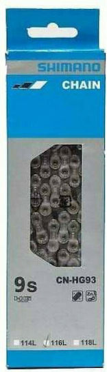 Shimano CN-HG93 Bicycle Chain Silver 9SP 116L