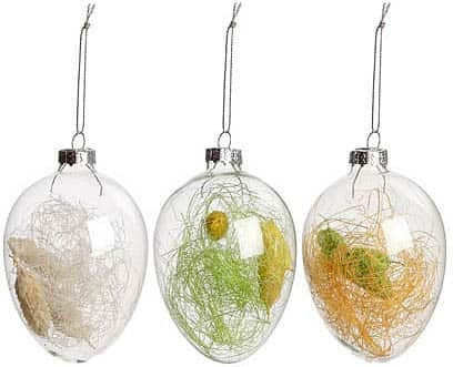 JK Home Decoration Πασχαλινό Αυγό Γυάλινο 10.5x7.5x7.5εκ. Σετ 12τμχ (Διάφορα Χρώματα)