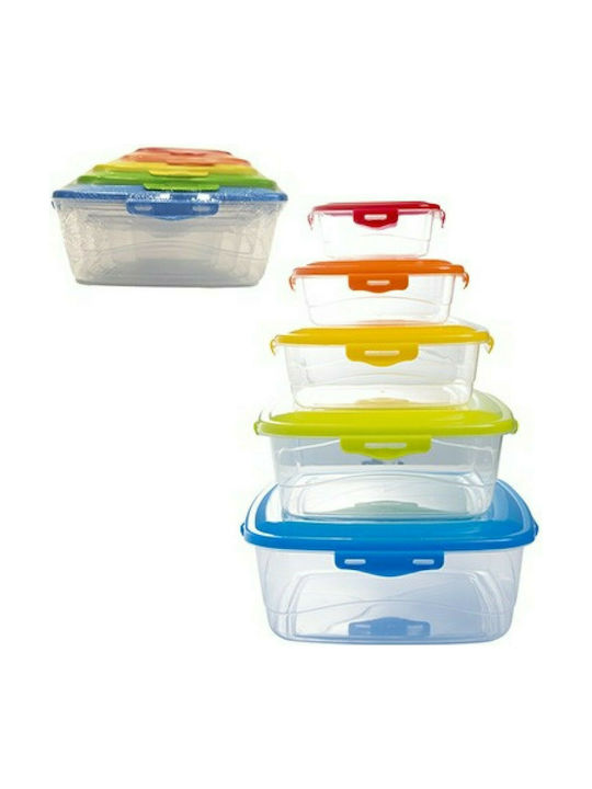 Hega Hogar Lunch Box Plastic Multicolour 5pcs