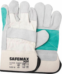 Safemax Plus Safety Glofe Leather-Cotton Gray