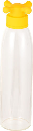 Benetton Rainbow Bottle Water Glass with Screw Cap Yellow 500ml