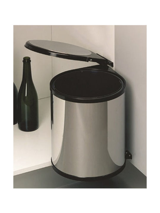 Mülleimer für Schrank aus Inox Silber 13lt