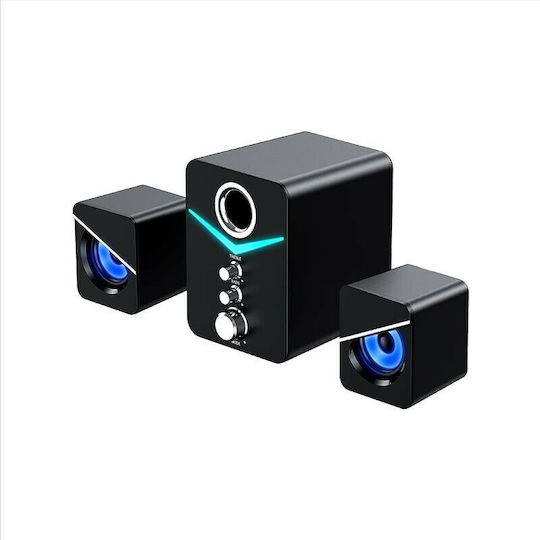 Havit SF123BT Ηχεία Υπολογιστή 2.1 με RGB Φωτισμό και Bluetooth σε Μαύρο Χρώμα