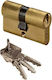 Cisa Lock Cylinder Security 70mm (27-43) with 3 Keys Gold