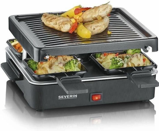 Severin Настолна Електрическа Скара Раклет с Релефна Плоча 600W с Капак и Регулируем Термостат