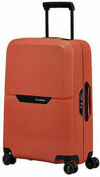 Samsonite Magnum Eco Spinner Cabin Travel Suitcase Hard Orange with 4 Wheels Height 55cm.