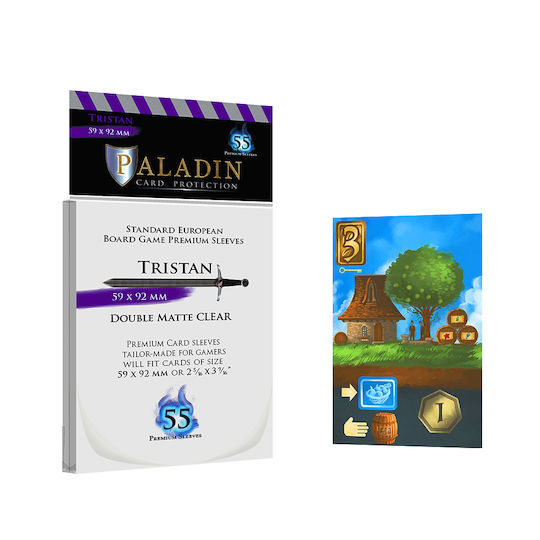 Board & Dice Tristan Premium Standard European Card Sleeves Standard European Size 55τμχ Purple