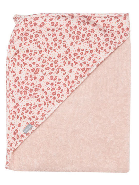 Bebejou Hooded Baby Bath Towel Leopard Pink