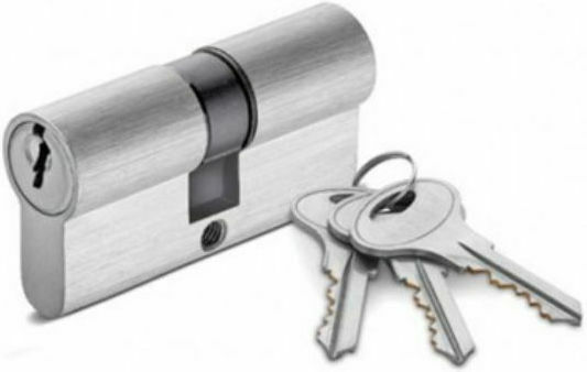Cisa Lock Cylinder Security 85mm with 3 Keys Silver