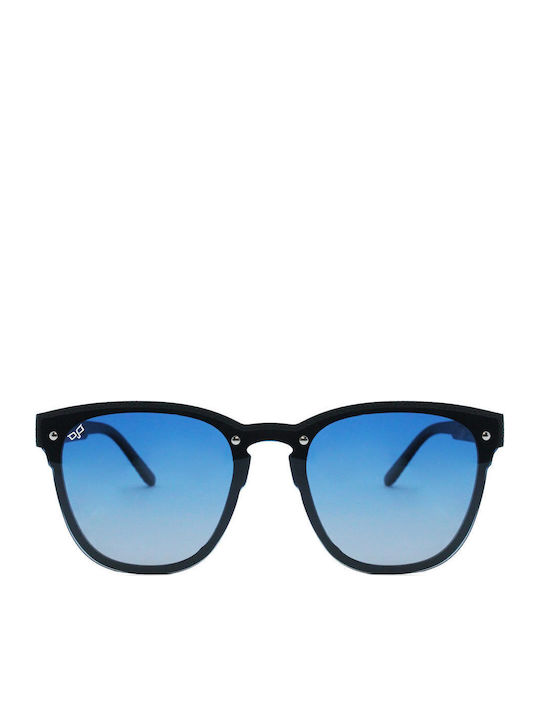 OJO Sunglasses Wayfarers Iso Sunglasses with Blue Acetate Frame 44OEV73050
