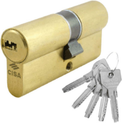 Cisa Lock Cylinder Security with 5 Keys Gold