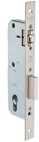 Cisa Recessed Lock Bilias with Cylinder and Center 20mm Silver