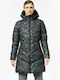 Women's Long Puffer Jacket for Winter with Hood Black