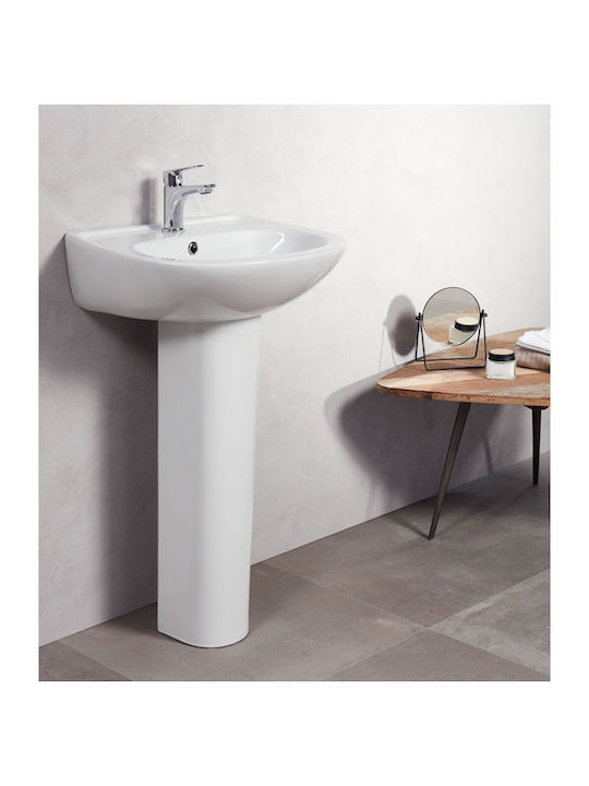 Creavit Form Wall Mounted Wall-mounted Sink Porcelain 60x50.5x83cm White
