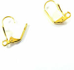 Γάντζοι σκουλαρικιών μεταλλικοί κρεμαστοί με θηλή 18x10mm/σέτ Χρυσό