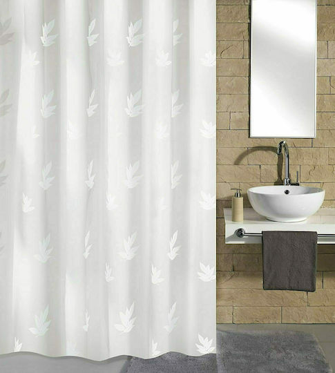 Kleine Wolke Fabric Shower Curtain 180x200cm Λευκό