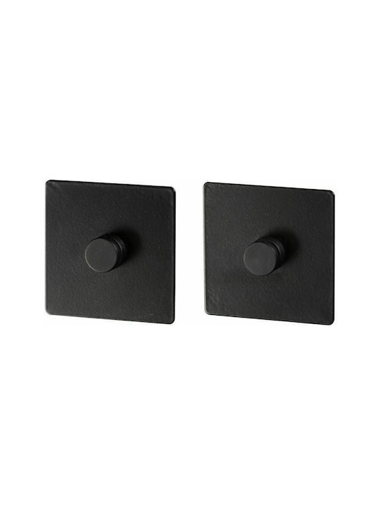 Wenko Square Single Wall-Mounted Bathroom Hook ​6.3x6.3cm Black 54835100