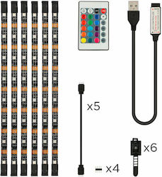 Ksix LED Streifen Versorgung USB (5V) RGB Länge 0.5m mit Fernbedienung SMD5050