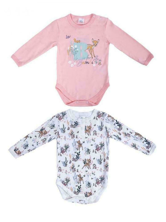 Disney Baby Bodysuit Set Long-Sleeved Pink 2pcs