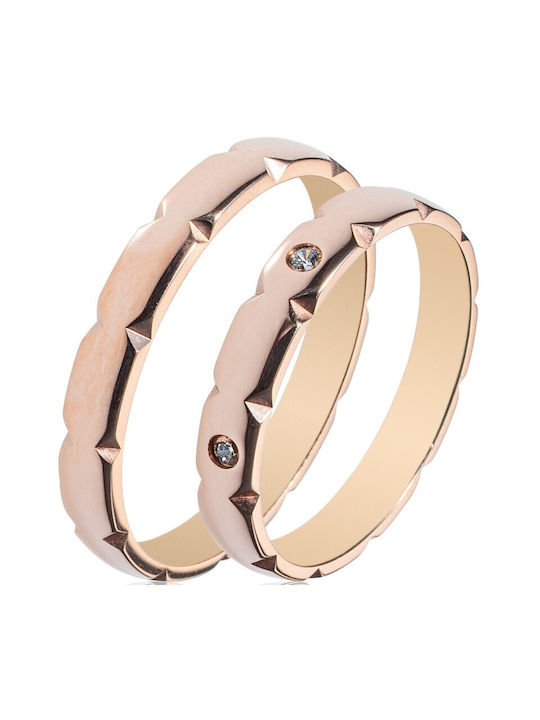 Rosa-Gold Ring SL74 MASCHIO FEMMINA Sottile Serie 9 Karat Ring Größe:41 Steine:Keine Steine (Setpreis)