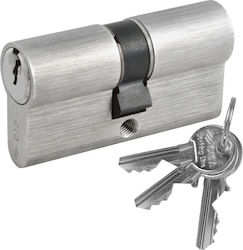 Cisa Lock Cylinder 70mm (30-40) with 3 Keys Silver