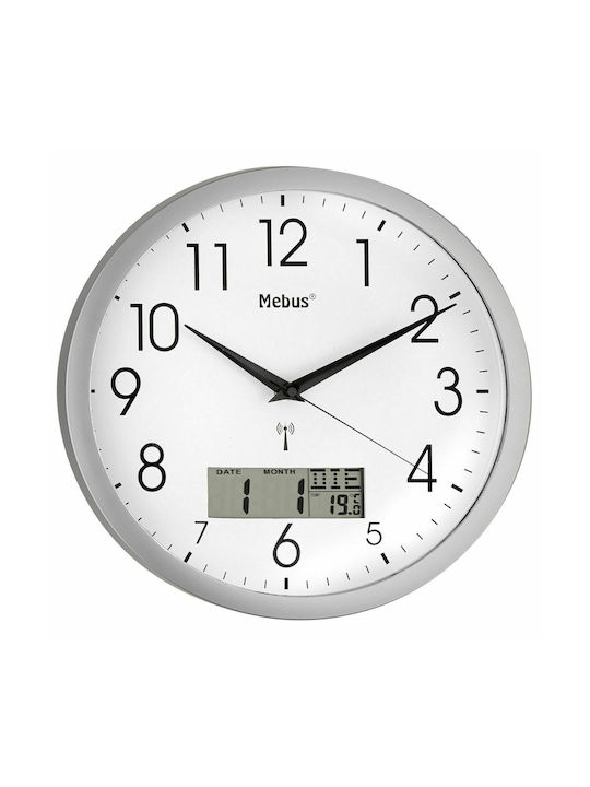 Mebus Wall Clock Plastic White Ø30cm