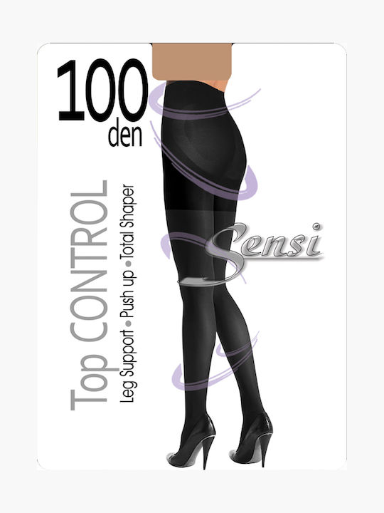 Top Control Women's Pantyhose 100 Den Tightening Black