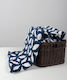 Silk Fashion Cross Blanket Fleece Double 220x240cm Blue