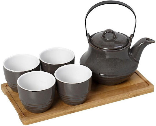 Espiel Ritual Tea Set with Cup and Filter Ceramic Gray 600ml 5pcs
