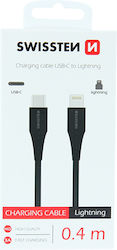 Swissten USB-C zu Lightning Kabel Schwarz 0.4m ...