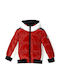 Kids' Quilted Jacket Short with Hood Red
