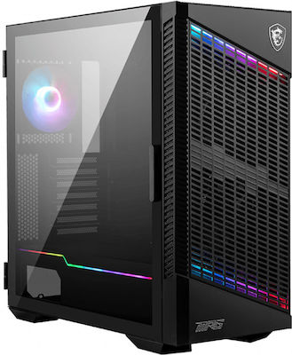 MSI MPG Velox 100P Airflow Jocuri Middle Tower Cutie de calculator cu iluminare RGB Negru