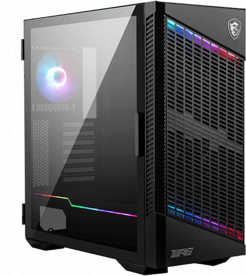 MSI MPG Velox 100P Airflow Gaming Midi Tower Κουτί Υπολογιστή με Πλαϊνό Παράθυρο και RGB Φωτισμό Μαύρο