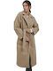 Damenmäntel Beige mit Gürtel