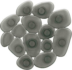 Kleine Wolke Sassolino Bathtub Mats Pebble with Suction Cups Gray 11x12cm 6pcs