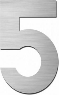 Grekon House Number 5 Sign Silver 12cm Inox 500-12/5